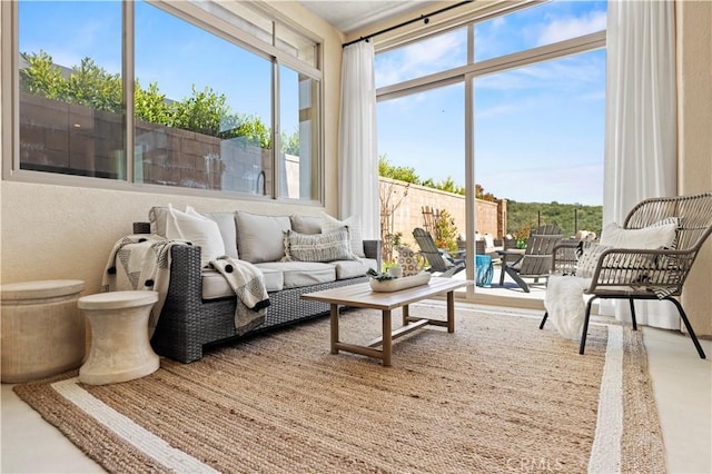 sunroom with plenty of natural light