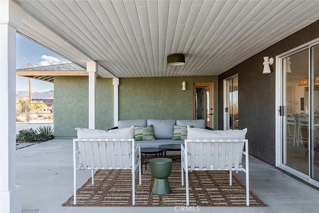 view of patio featuring an outdoor hangout area