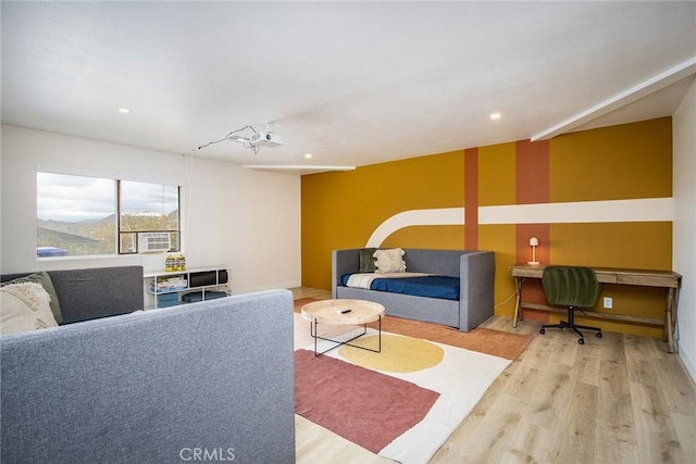 61584 Pueblo Trl, Joshua Tree, CA 92252 - living room featuring wood finished floors and recessed lighting