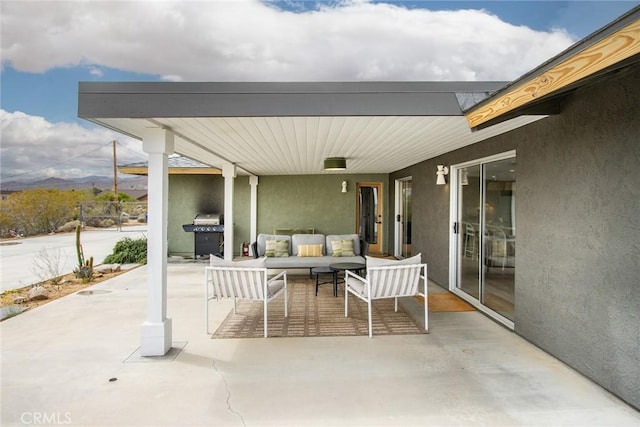 61584 Pueblo Trl, Joshua Tree, CA 92252 - view of patio with an outdoor hangout area and a grill