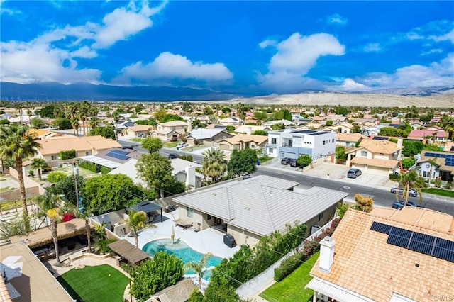 68245 Peladora Rd, Cathedral City, CA 92234 - birds eye view of property with a residential view and a mountain view
