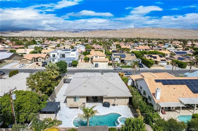 68245 Peladora Rd, Cathedral City, CA 92234 - drone / aerial view featuring a mountain view and a residential view