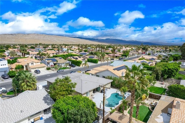 68245 Peladora Rd, Cathedral City, CA 92234 - bird's eye view with a mountain view and a residential view