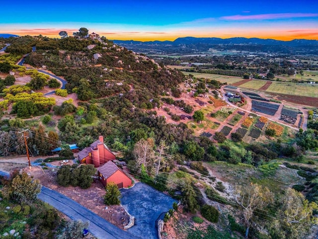 aerial view with a mountain view