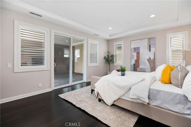 12 Starflower, Lake Forest, CA 92630 - bedroom with dark wood finished floors, recessed lighting, and a raised ceiling