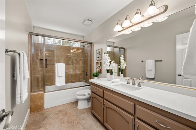 2465 Via Oeste Dr, Fallbrook, CA 92028 - full bath featuring toilet, vanity, and enclosed tub / shower combo