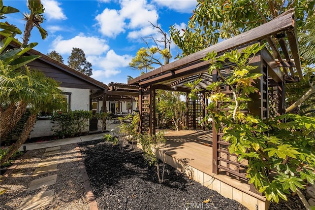 2465 Via Oeste Dr, Fallbrook, CA 92028 - view of yard featuring a pergola and a wooden deck