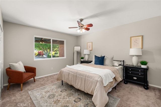 2465 Via Oeste Dr, Fallbrook, CA 92028 - carpeted bedroom featuring baseboards and ceiling fan