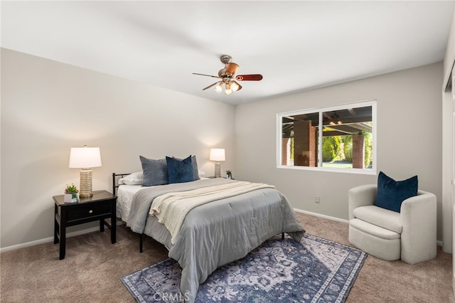 2465 Via Oeste Dr, Fallbrook, CA 92028 - bedroom with carpet flooring, baseboards, and a ceiling fan