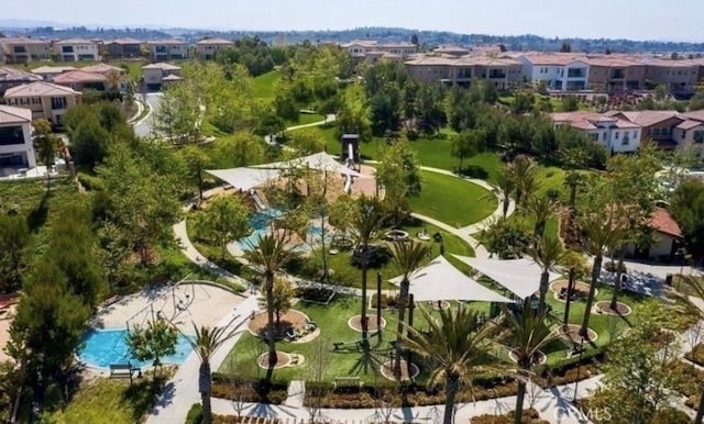 drone / aerial view with a residential view