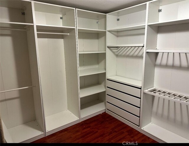 12369 Kern River Dr, Eastvale, CA 91752 - walk in closet featuring dark wood-style flooring