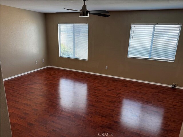 12369 Kern River Dr, Eastvale, CA 91752 - unfurnished room with ceiling fan and wood finished floors