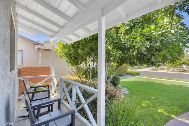 exterior space with covered porch