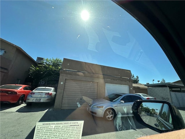 exterior space featuring a garage