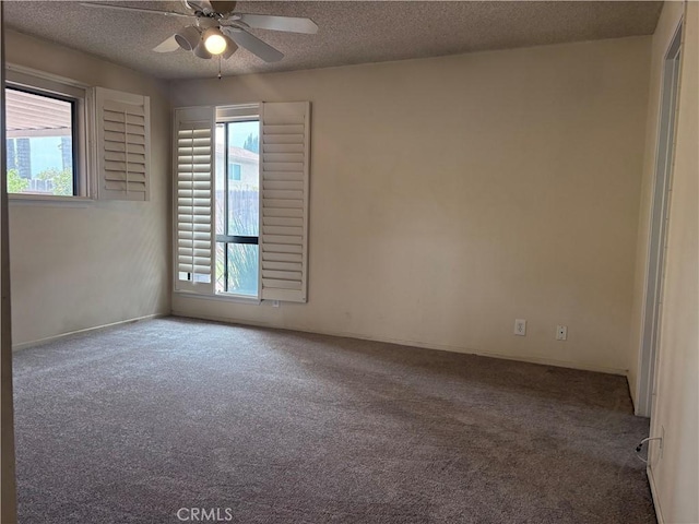 2615 Shalimar St, Camarillo, CA 93010 - spare room featuring carpet flooring, a textured ceiling, and a ceiling fan