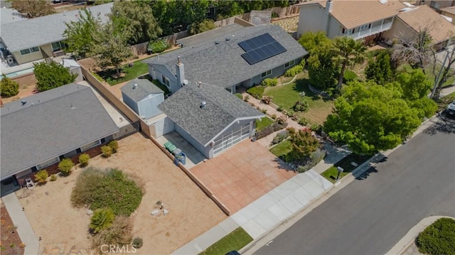 bird's eye view with a residential view