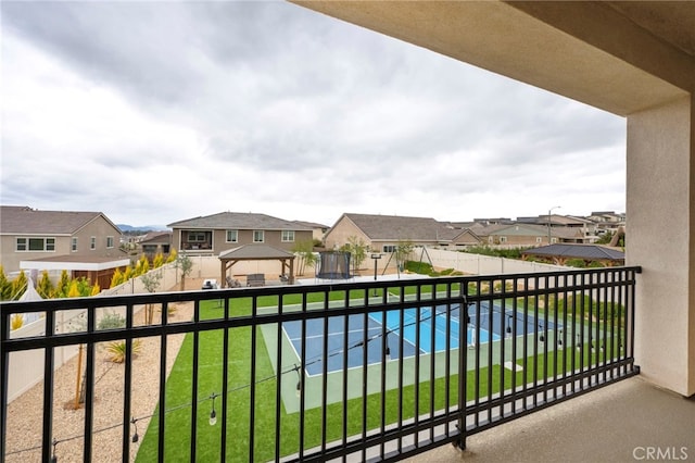 balcony with a residential view