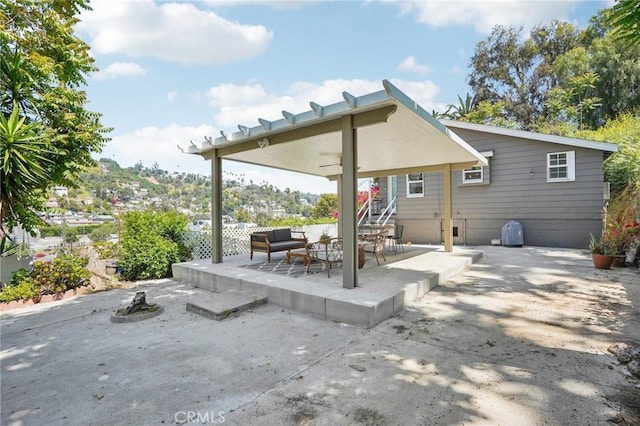 view of patio featuring an outdoor living space