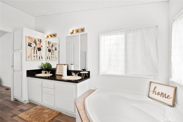 12859 Danbury St, Whitewater, CA 92282 - bathroom with a garden tub, wood finished floors, and double vanity