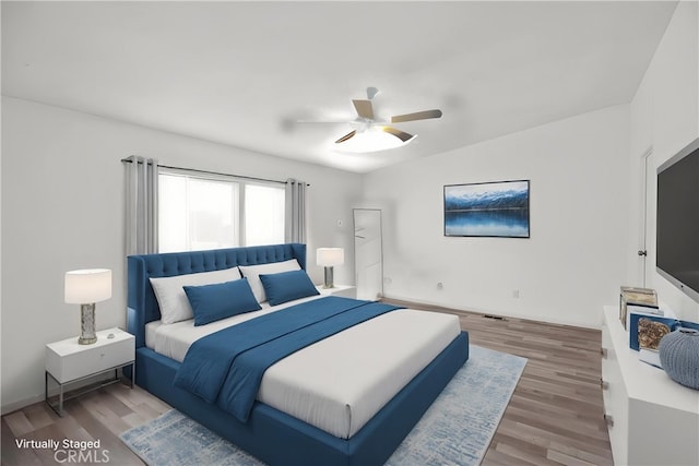 12859 Danbury St, Whitewater, CA 92282 - bedroom with wood finished floors and a ceiling fan
