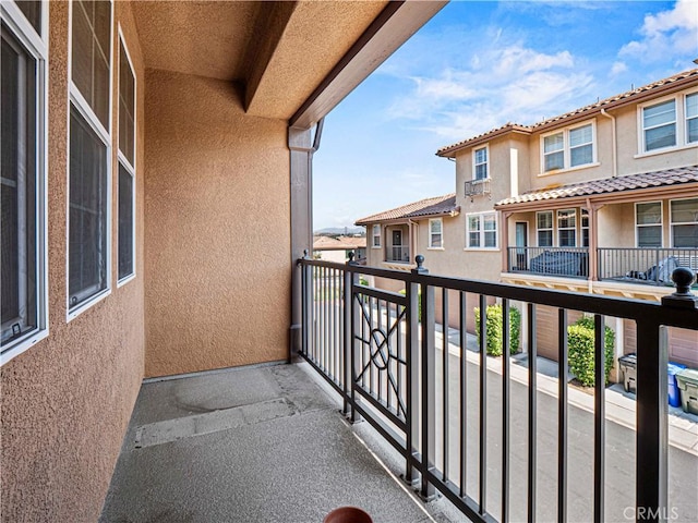 balcony with a residential view