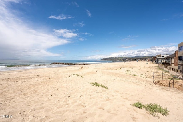 view of water feature featuring a view of the beach