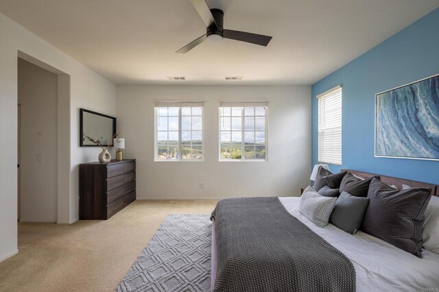 1185 Parkview Dr, Oceanside, CA 92057 - bedroom featuring visible vents, multiple windows, and light carpet
