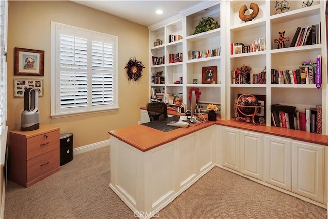 3988 Keri Way, Fallbrook, CA 92028 - office area with light carpet, baseboards, and recessed lighting