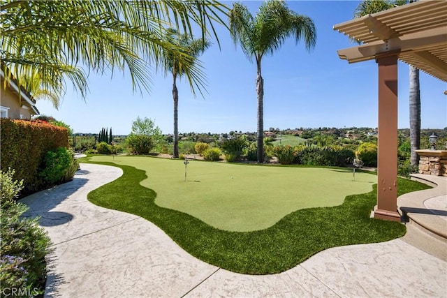 3988 Keri Way, Fallbrook, CA 92028 - view of yard featuring an area to practice putting and a pergola