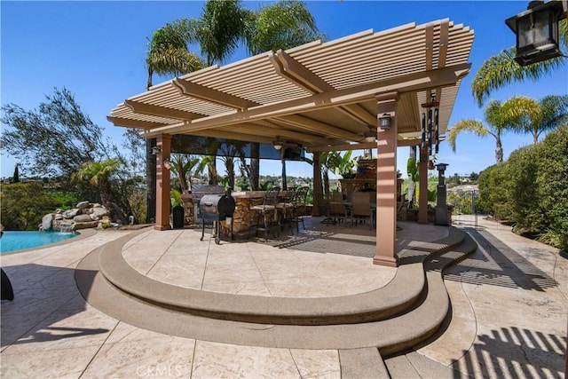 3988 Keri Way, Fallbrook, CA 92028 - view of patio / terrace featuring a pergola, an outdoor pool, and grilling area
