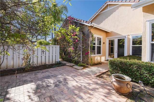 3988 Keri Way, Fallbrook, CA 92028 - view of patio / terrace featuring fence and french doors