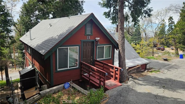 15 Ponderosa Pike, Running Springs, CA 92382 - view of front of home featuring fence and roof with shingles