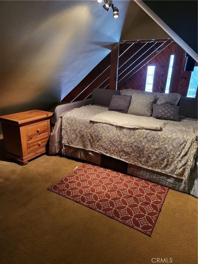 15 Ponderosa Pike, Running Springs, CA 92382 - bedroom featuring carpet floors and lofted ceiling