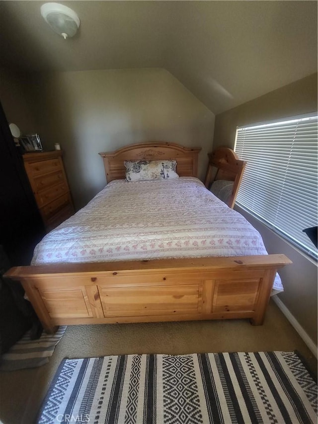 15 Ponderosa Pike, Running Springs, CA 92382 - bedroom featuring carpet floors and vaulted ceiling