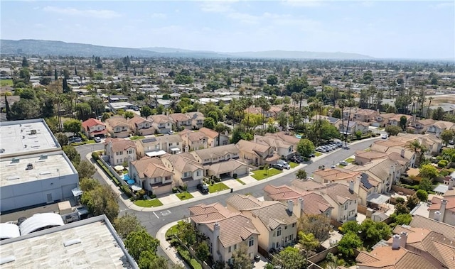 bird's eye view with a residential view and a mountain view