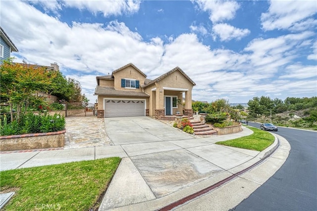13837 Laguna St, La Mirada, CA 90638 - view of front of property with concrete driveway, an attached garage, fence, and stucco siding