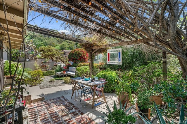 view of patio with a pergola
