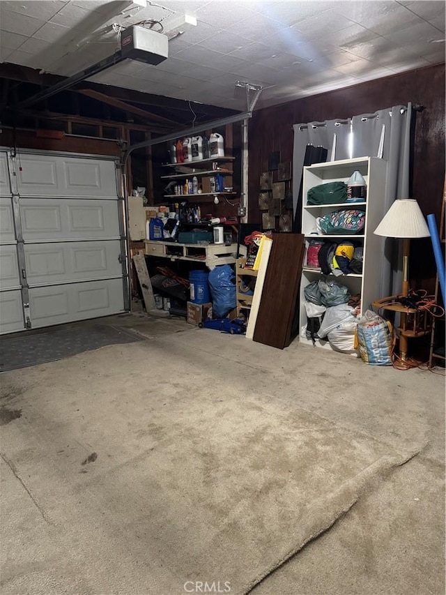 garage featuring a garage door opener