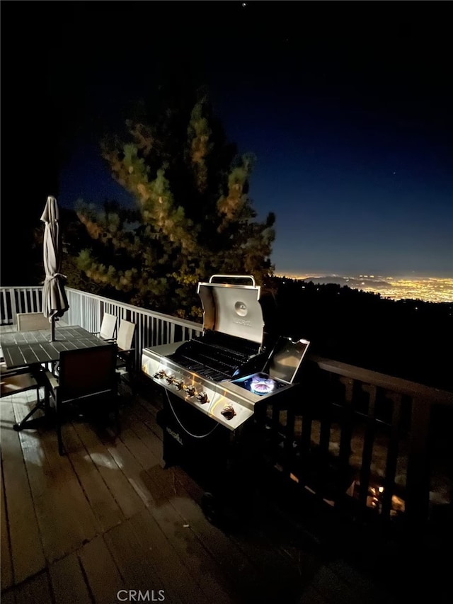 2012 Poplar Dr, Running Springs, CA 92382 - wooden deck with outdoor dining space