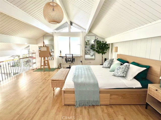 2012 Poplar Dr, Running Springs, CA 92382 - bedroom with wood finished floors and wooden ceiling