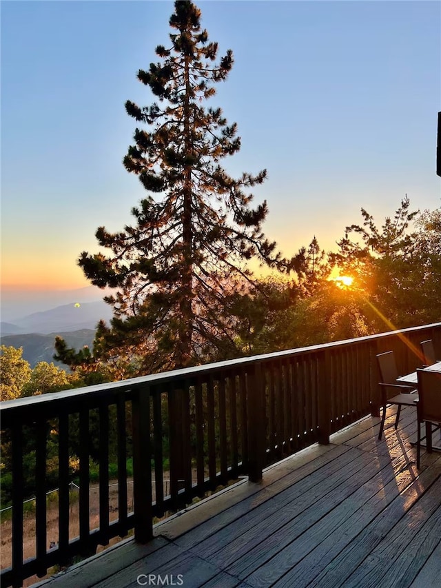 2012 Poplar Dr, Running Springs, CA 92382 - view of deck at dusk
