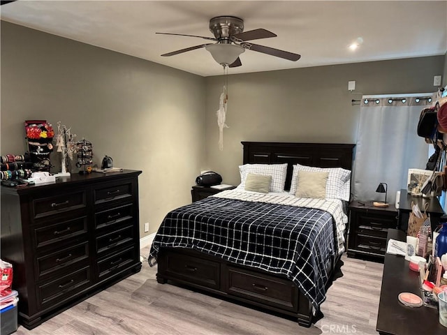 812 N Dickel St, Anaheim, CA 92805 - bedroom featuring light wood-type flooring and ceiling fan