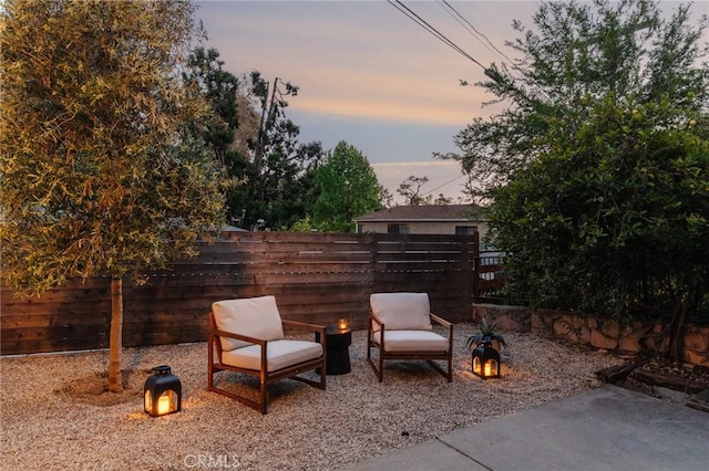 1541 Indiana Ave, South Pasadena, CA 91030 - patio terrace at dusk with a fenced backyard