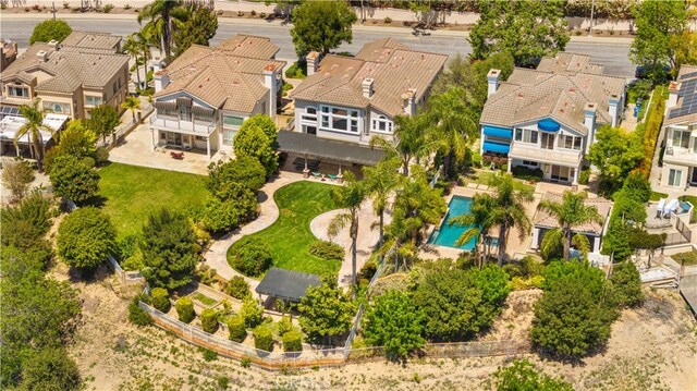 bird's eye view with a residential view