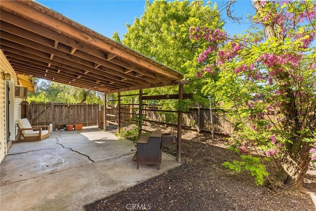 view of patio featuring a fenced backyard