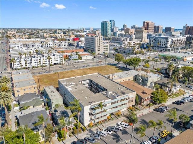 aerial view with a city view