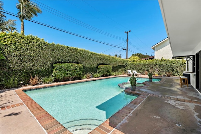 9401 Gateshead Dr, Huntington Beach, CA 92646 - view of pool featuring a fenced backyard, a patio, and a pool with connected hot tub