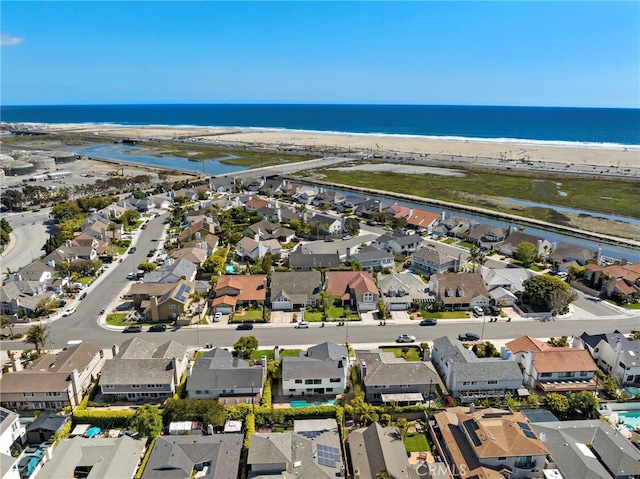 9401 Gateshead Dr, Huntington Beach, CA 92646 - bird's eye view featuring a water view, a residential view, and a view of the beach