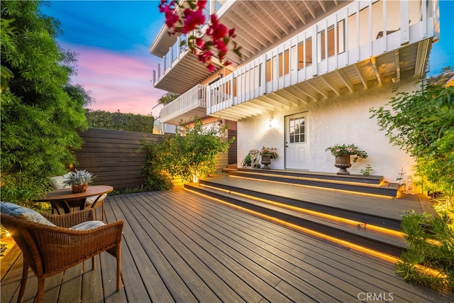 view of deck at dusk