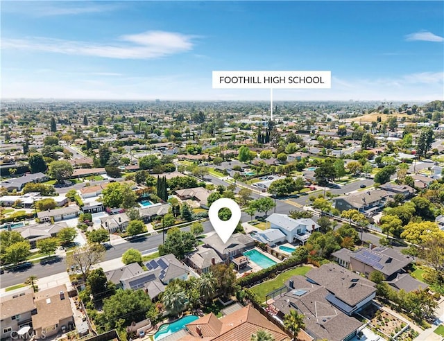 bird's eye view with a residential view
